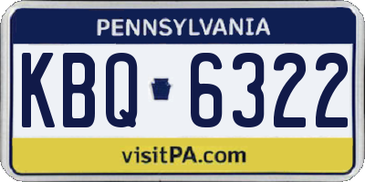 PA license plate KBQ6322