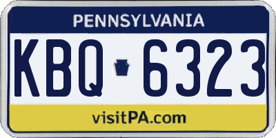 PA license plate KBQ6323