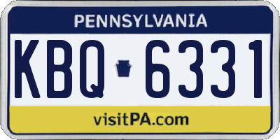 PA license plate KBQ6331