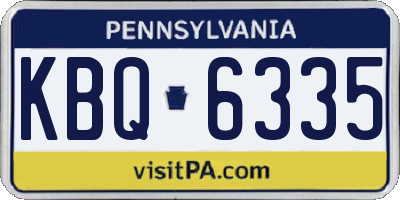 PA license plate KBQ6335