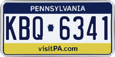PA license plate KBQ6341