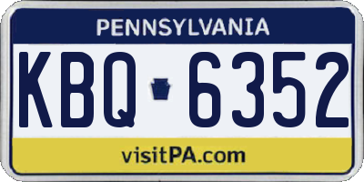 PA license plate KBQ6352