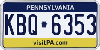 PA license plate KBQ6353
