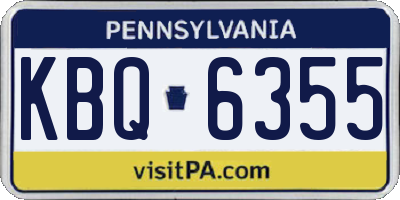 PA license plate KBQ6355