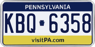 PA license plate KBQ6358