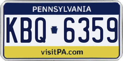 PA license plate KBQ6359