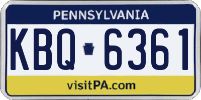 PA license plate KBQ6361