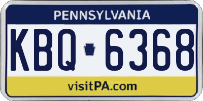 PA license plate KBQ6368