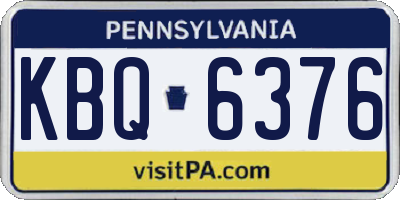 PA license plate KBQ6376