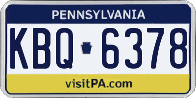 PA license plate KBQ6378