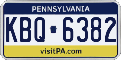 PA license plate KBQ6382