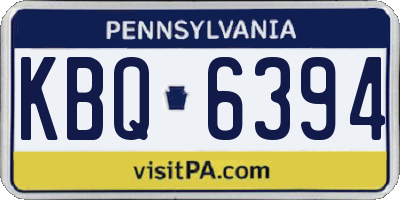 PA license plate KBQ6394