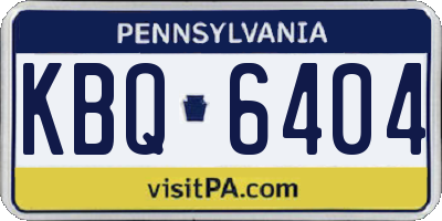 PA license plate KBQ6404