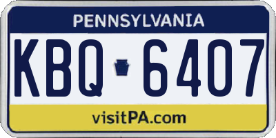 PA license plate KBQ6407