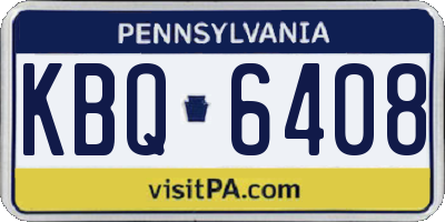 PA license plate KBQ6408