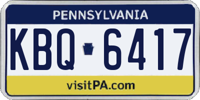 PA license plate KBQ6417