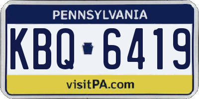 PA license plate KBQ6419