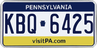 PA license plate KBQ6425