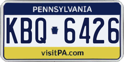 PA license plate KBQ6426
