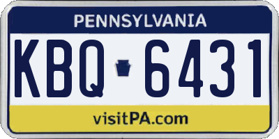 PA license plate KBQ6431