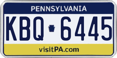 PA license plate KBQ6445