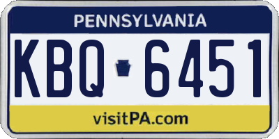 PA license plate KBQ6451