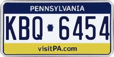 PA license plate KBQ6454
