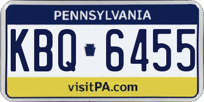 PA license plate KBQ6455