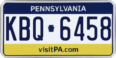 PA license plate KBQ6458