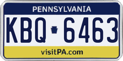PA license plate KBQ6463