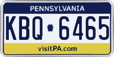 PA license plate KBQ6465