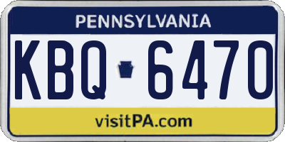 PA license plate KBQ6470