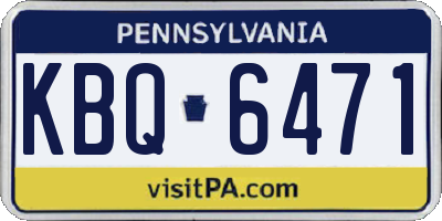 PA license plate KBQ6471