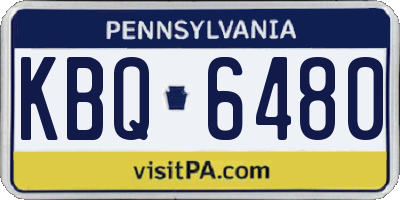 PA license plate KBQ6480