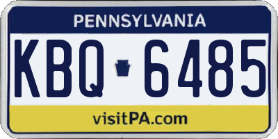PA license plate KBQ6485