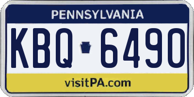 PA license plate KBQ6490