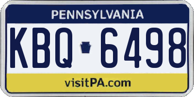 PA license plate KBQ6498