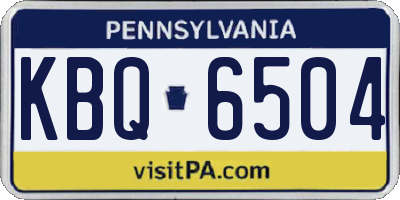 PA license plate KBQ6504