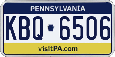 PA license plate KBQ6506