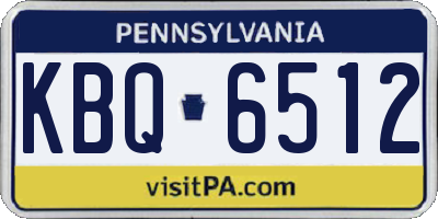PA license plate KBQ6512