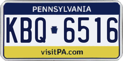 PA license plate KBQ6516