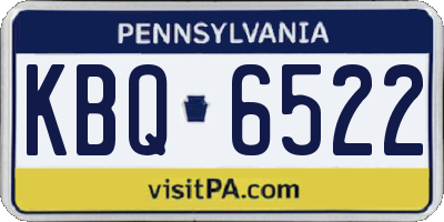 PA license plate KBQ6522