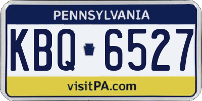 PA license plate KBQ6527
