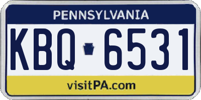 PA license plate KBQ6531