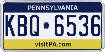 PA license plate KBQ6536