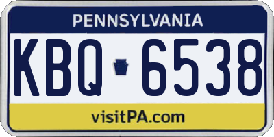 PA license plate KBQ6538
