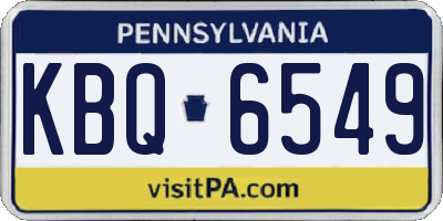 PA license plate KBQ6549