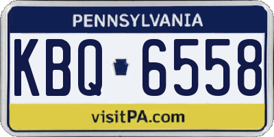 PA license plate KBQ6558