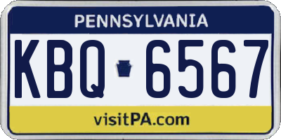 PA license plate KBQ6567