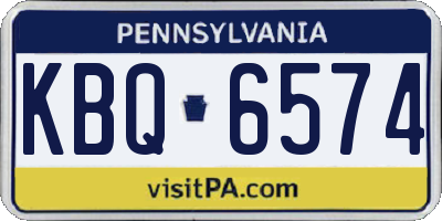 PA license plate KBQ6574